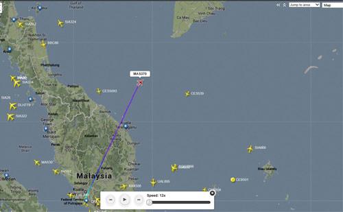 Máy bay chở 239 người của Malaysia mất tích
